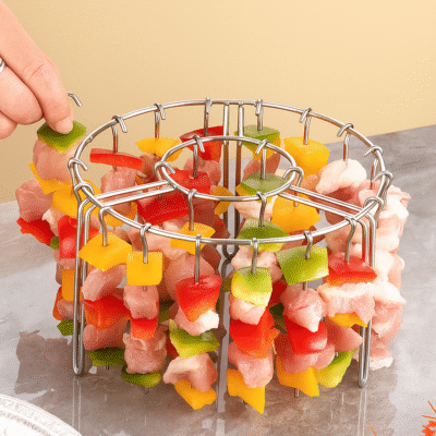 エアフライヤー用 ステンレス製バーベキュースキュワーラック（12/24/48本）